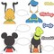 Disney Mickey & Friends Peel and Stick Wall Decals with Dry Erase,Blue, Red, Brown